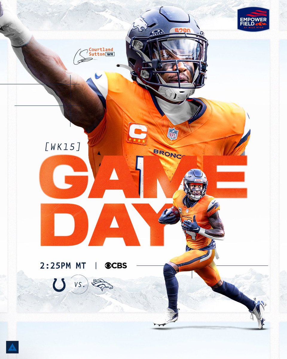 Denver Broncos (@broncos) on Twitter photo It’s GAMEDAY in the Mile High City!
RT if you’re ready for #INDvsDEN.
#ProBowlVote + <a href="/SuttonCourtland/">Courtland Sutton</a> It’s GAMEDAY in the Mile High City!
RT if you’re ready for #INDvsDEN.
#ProBowlVote + <a href="/SuttonCourtland/">Courtland Sutton</a>