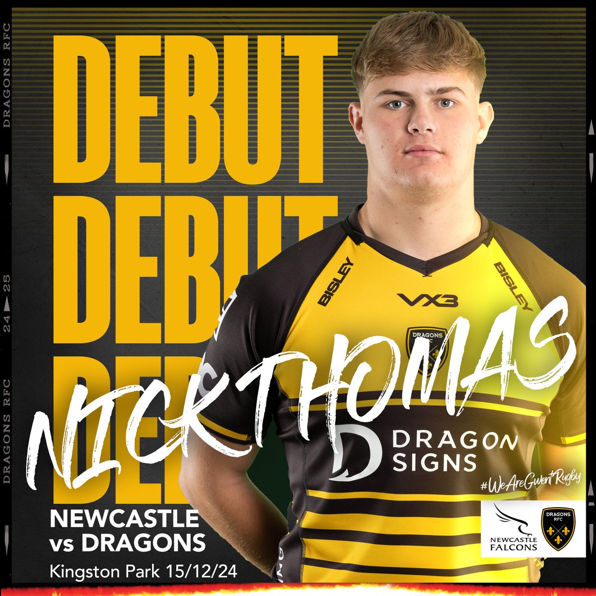 dragonsrfc's tweet photo. 40: After impressing so much for Dragons A in recent games v Scarlets and Ospreys development, Nick Thomas is on for his debut! 🌱👊

Steve Cummins makes way. 

#WeAreGwentRugby #NEWvDRA https://t.co/0pNaH89NpG