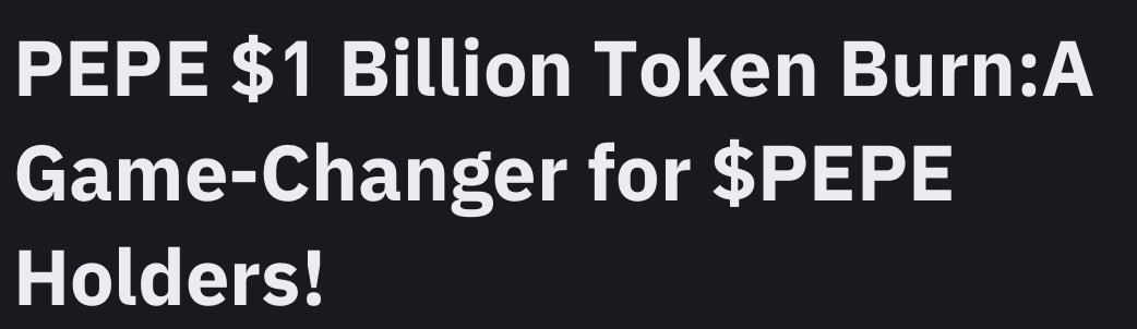 $PEPE will BURN $1B WORTH OF $PEPE COINS STARTING AT JANUARY 2025!!!!!!!