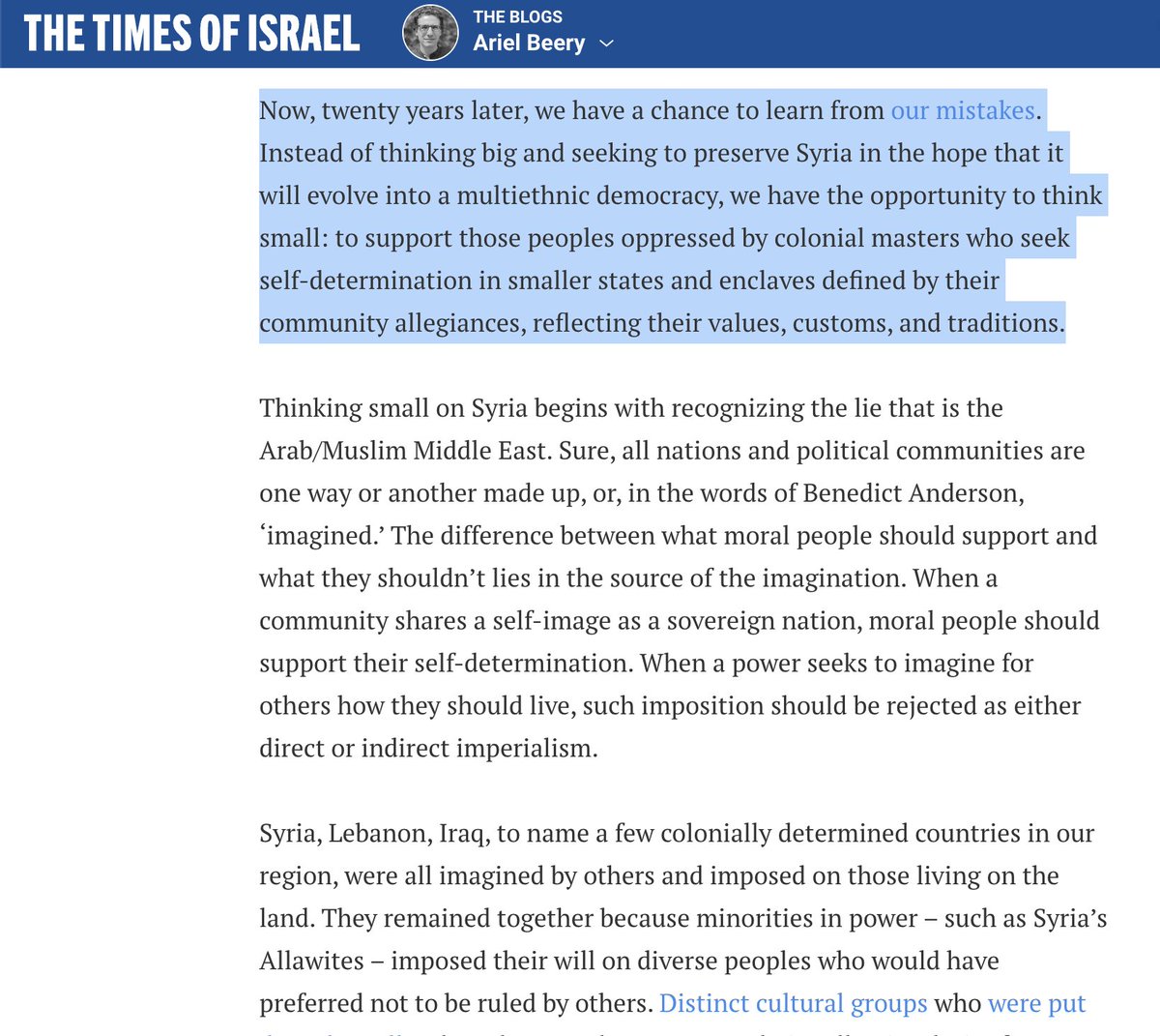 AliAbunimah's tweet photo. After Syria, Zionists are fantasizing on the pages of "Israeli" newspapers about how to break up Iraq and Lebanon and shatter the region into warring ethno-religious minorities as "Israel" looks on smiling. https://t.co/8HfTptqEEc https://t.co/fcNXrWPw5P