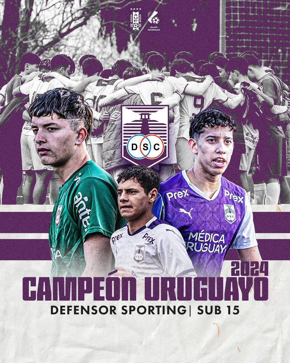 fadeuille's tweet photo. Divisiones Formativas
Temporada 2024

Defensor Sporting Club

- Campeón Tabla General Anual
- Campeón Uruguayo Sub 17
- ⁠Campeón Uruguayo Sub 16
- ⁠Campeón Uruguayo Sub 15
- ⁠Vice Campeón Uruguayo Sub 19
- ⁠Vice Campeón Uruguayo Sub 14 https://t.co/54k6EZ3CSE