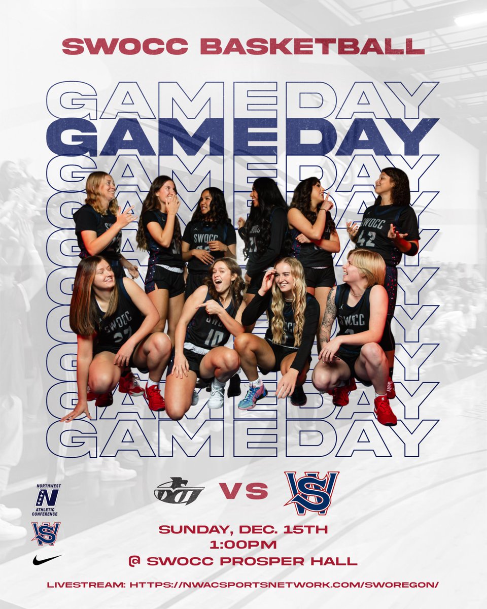 swocclakersWBB's tweet photo. 🚨 Game Day 🚨

🆚️ Highline

📍Coos Bay, OR (Prosper Hall)

⏰️ 1:00PM

📺 https://t.co/KHSOuh4G7i

#SWOCCwbb #swoccbasketball #swocc #swoccathletics #GoLakers https://t.co/Ad7Y29jejg