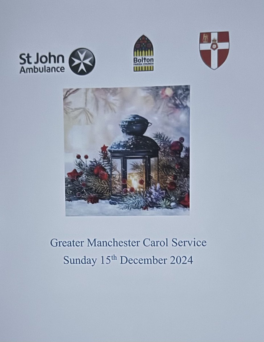 An honour to represent <a href="/NWAmbulance/">North West Ambulance Service</a> at the annual <a href="/SJA_GM/">Greater Manchester St John Ambulance</a> Christmas Carol Concert, inspiring to see the Cadet of the Year 2024 speak so eloquently about their experiences and their vision for the future of St John Ambulance. Lovely service and genuinely honoured to be there.