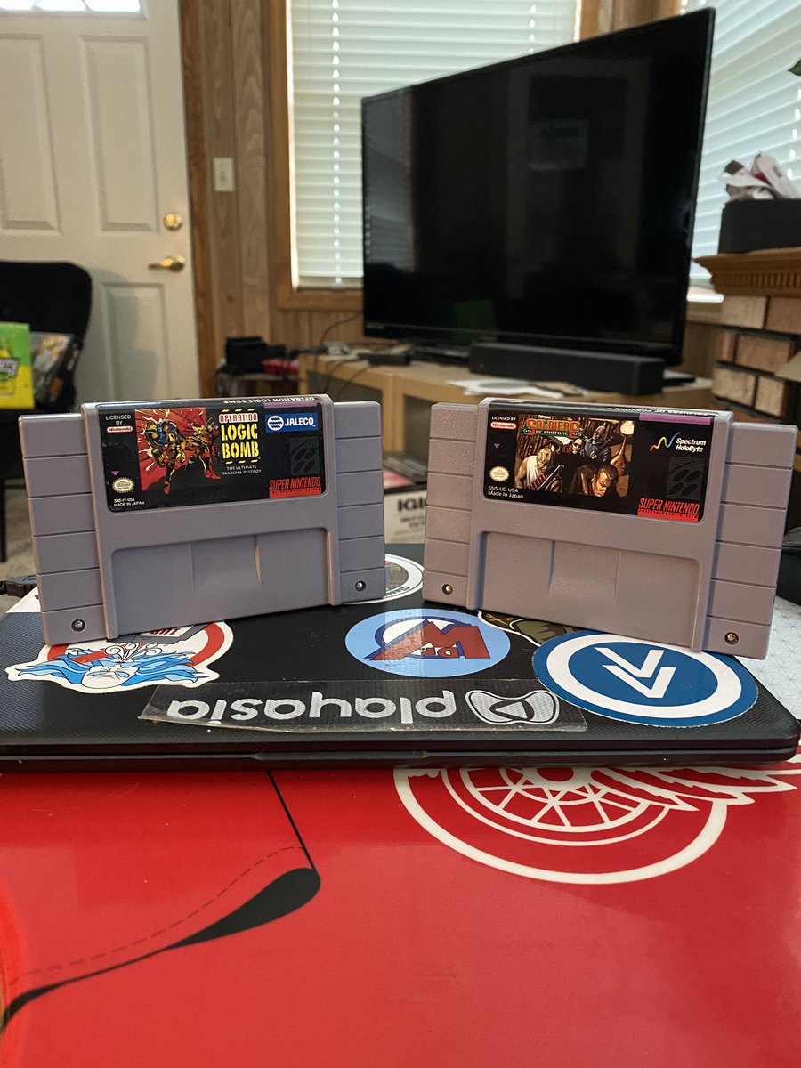 CreaseAndAssist's tweet photo. Latest video game pickups, Operation Logic Bomb by #Jaleco &amp; Soldiers of Fortune by #SpectrumHolobyte for the #SNES. @paladinolive @Timnado @pantsboyusa @vigilante890 @sirmikael @Shawstlevania @VISportsTalk https://t.co/h4yXxjWS9I