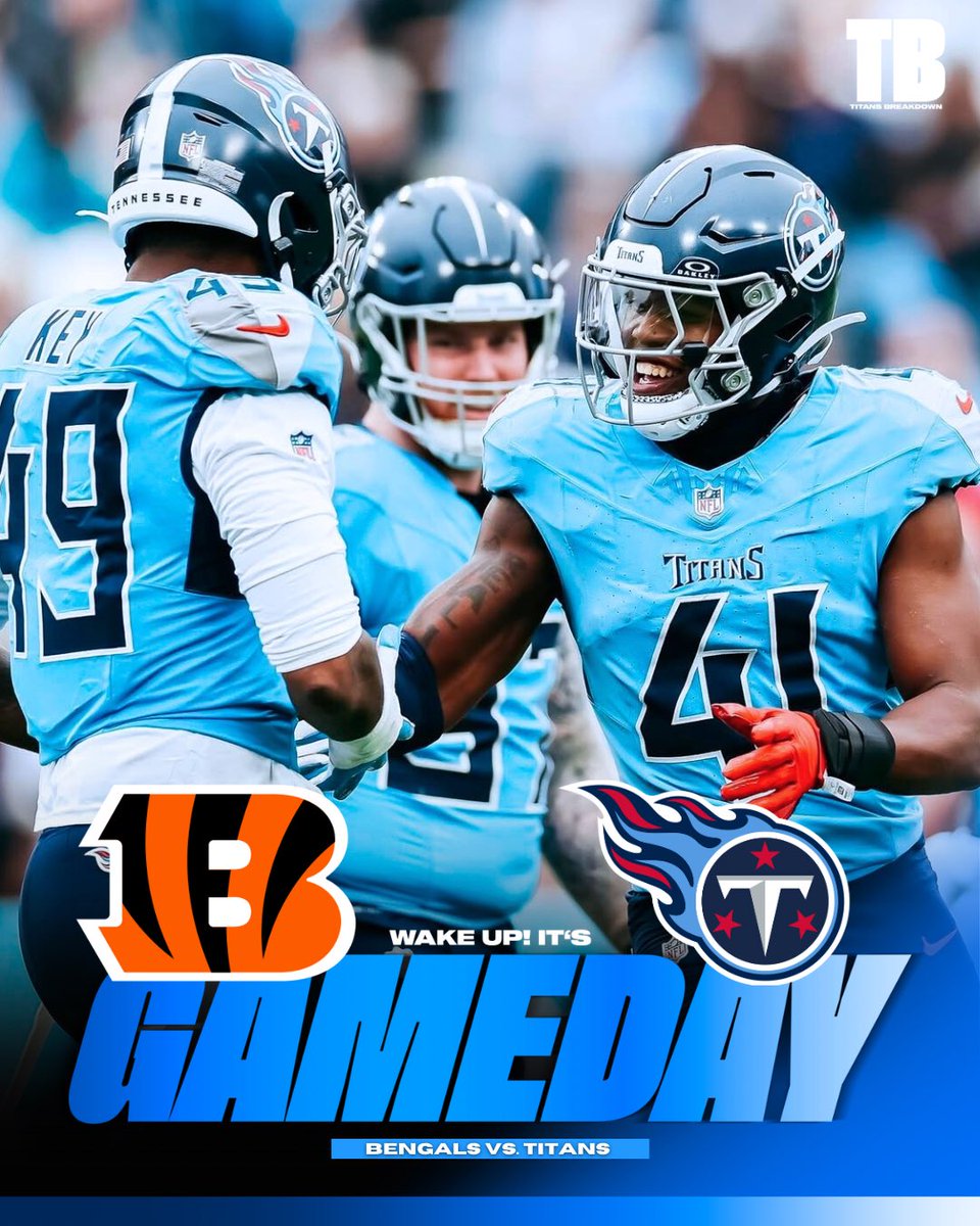 titansbreakdown's tweet photo. GAMEDAY: The Titans are taking on the Bengals at Nissan Stadium

⏰12:00 PM CST
📺FOX
🏟️Nashville, TN

#TitanUp https://t.co/wj8uc8832P