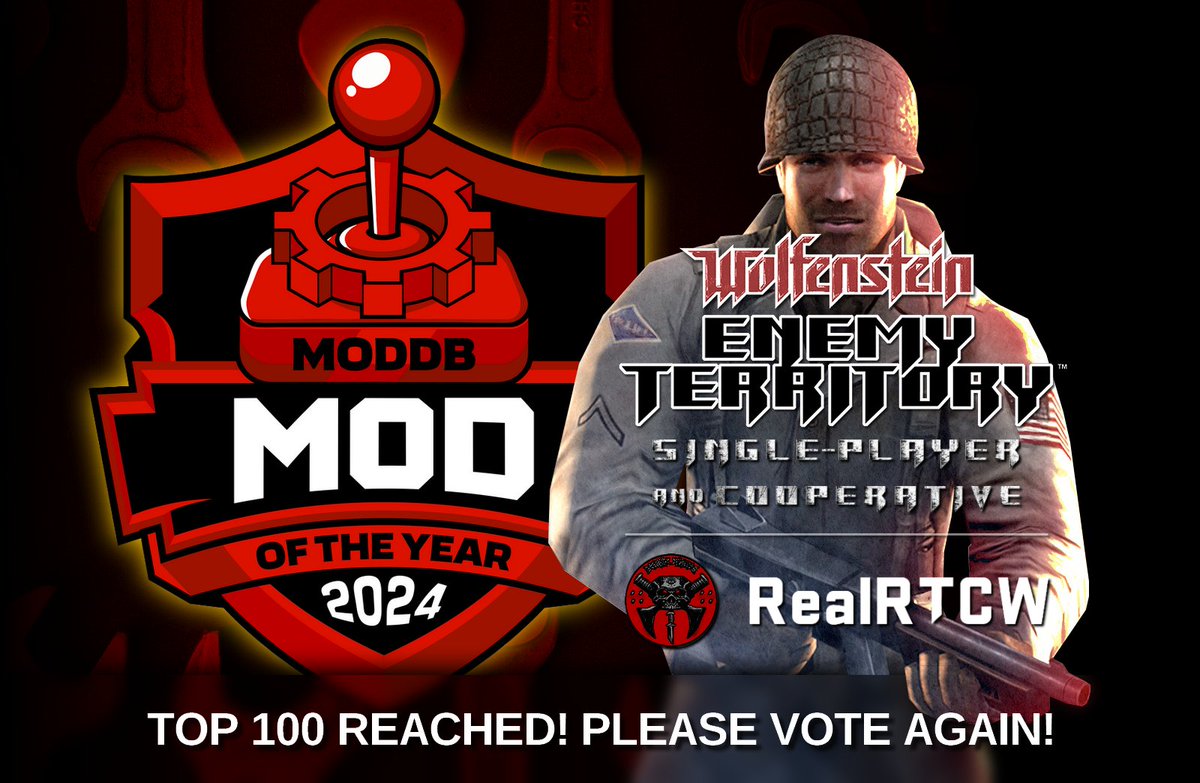DarkMatterProFR's tweet photo. Ice expansion for Wolfenstein: Enemy Territory Cooperative is now available on @Steam and @ModDB! 🥳 In other news, the mod has reached Top 100 of the 2024 Mod of the Year Awards, so feel free to vote again at https://t.co/doB6uAmMvE! 🫡
#ReturnToCastleWolfenstein #GetPsyched 🦾 https://t.co/Dzwl47hBfS