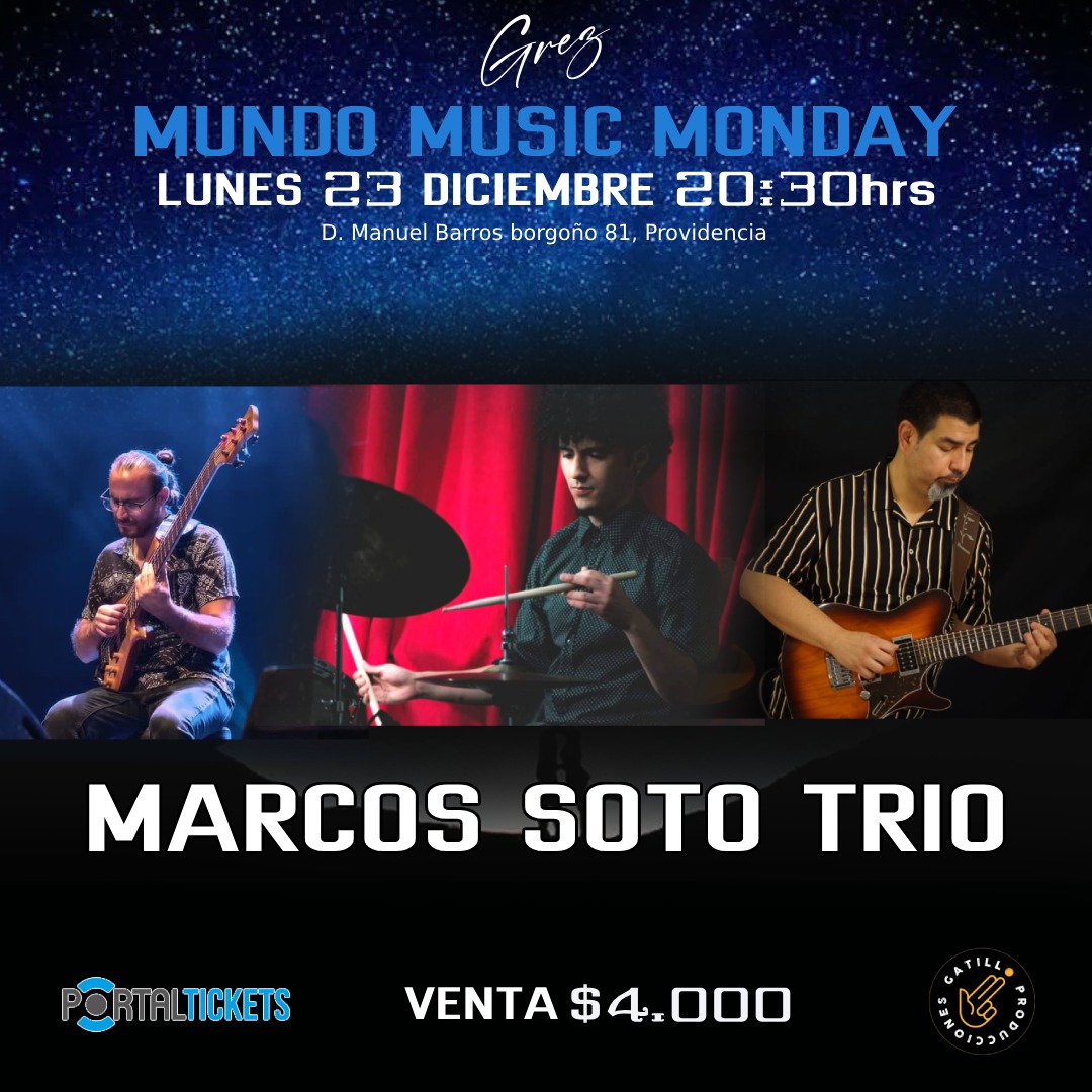 MarcosSotoUribe's tweet photo. "Próximo show",  23 de diciembre desde las 20:30 en el destacadísimo "Bar Grez", Doc. Manuel Barros Borgoño 81, Providendia. Valor entrada 4.000 clps.

Interpretarrmos una selección de  standars de jazz, bossa novas y  clásicos de la música latina.

Los esperamos 🎼🎶🎵🎸🥁✨️ https://t.co/AjzrWpps3W