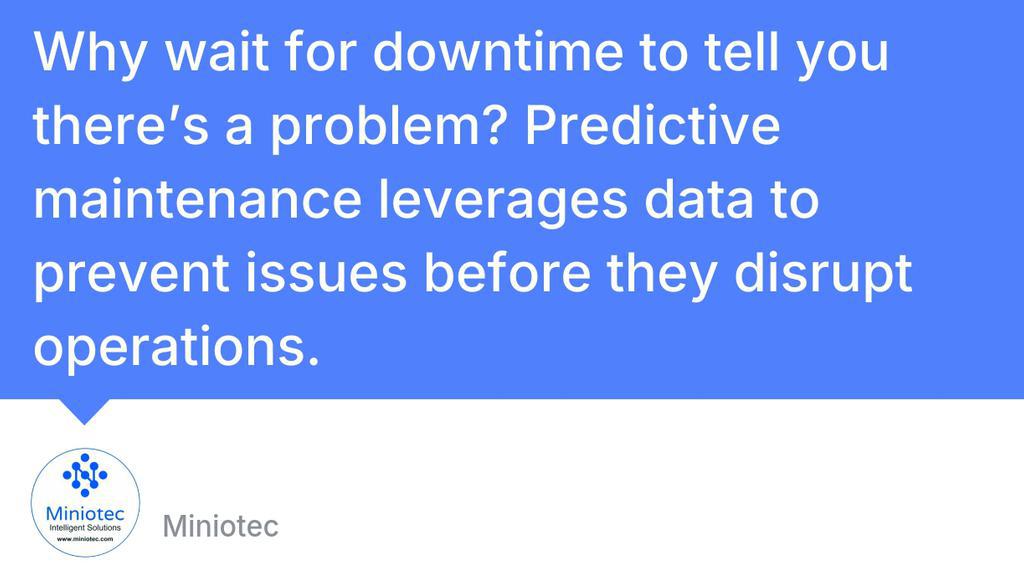 miniotec's tweet image. Ignoring predictive maintenance is like driving blindfolded and hoping for no traffic. Data-driven insights ensure you see the road ahead—clearly.
▸ lttr.ai/AZe68
#AssetManagement #WirelessSensors #PredictiveMaintenance