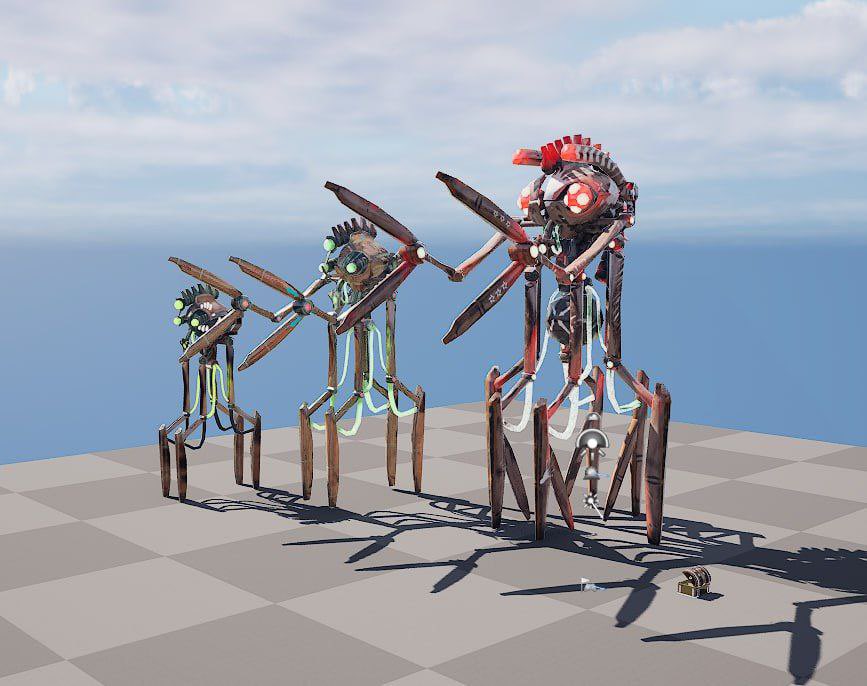 barsuk_life's tweet photo. 💀Future enemies of badgers.
It's not about other tokens, but about the creepy mechanical monsters that get in your way in our AR game
Imagine: you're looking for a chest and suddenly a monster pops up...Luckily, your weapons are at the ready to defeat the enemy and get tokens 💎 https://t.co/FdzP9h1L7O