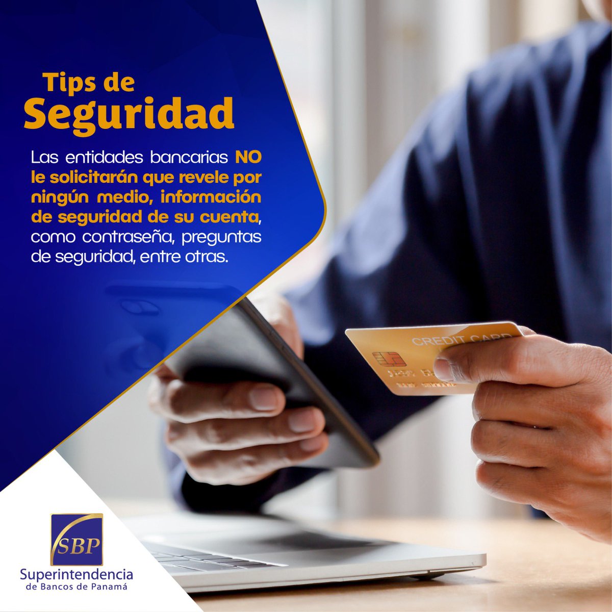 Superbancos_Pa's tweet photo. Sea cauteloso. No entregue información privada a terceros.
#SBPteInforma https://t.co/aNLGOdFA32