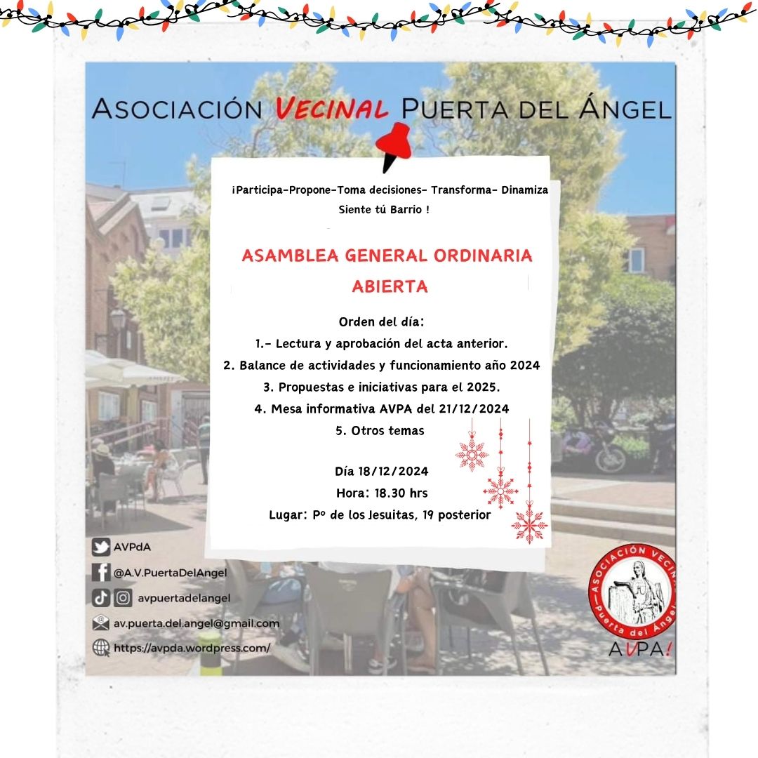 Asociación Vecinal Puerta del Ángel tweet media