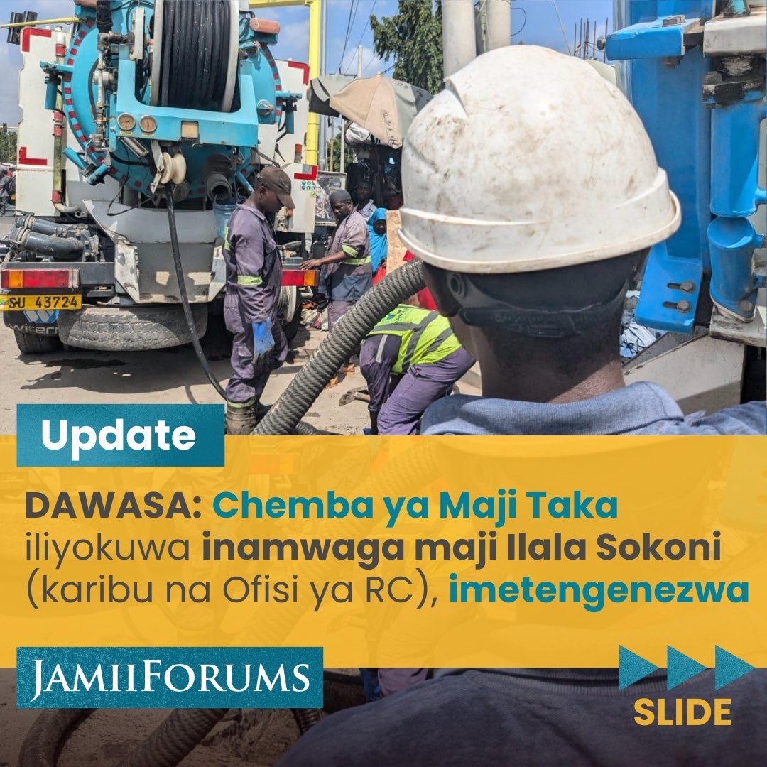 JamiiForums's tweet photo. DAR: Mkuu wa Kitengo cha Mawasiliano Mamlaka ya Majisafi na Usafi wa Mazingira Dar (DAWASA), Everlasting Lyaro amesema #DAWASA inatoa wito kwa Wananchi kuacha kutupa taka ngumu kwenye Miundombinu ya Majitaka ili kuitunza
Ametoa wito huo wakati akifafanua uamuzi wa maboresho wa Miundombinu ya Soko la Ilala iliyokuwa ikivujisha Maji Taka kama ilivyoelezewa na Mdau wa https://t.co/dDd21Ugmlv
Soma https://t.co/FTaROyIC0d
#JamiiForums #SeriviceDelivery #Accountability #Governance