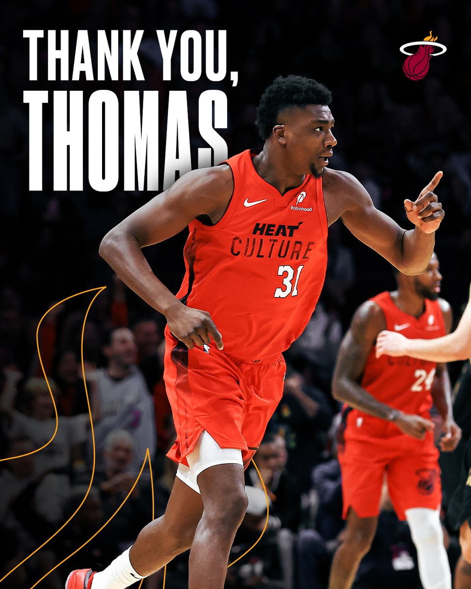 MiamiHEAT's tweet photo. Best of luck to you, TB! https://t.co/atH4ve8Xq6