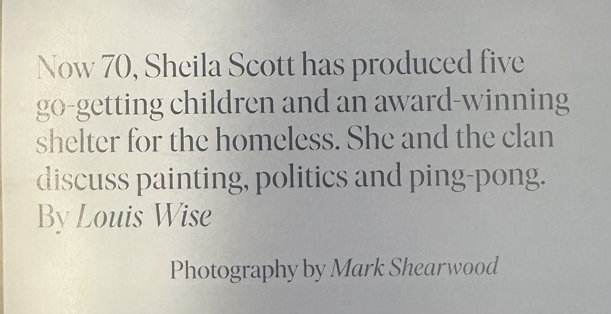 PGMcNamara's tweet photo. Well this is a wonderful piece about my buddy @MinnieStephC4’s mum, Sheila Scott

Sheila set up the homeless charity @SFTSLondon 17 years ago

(The rest of the family get a good write-up too!)

Have a read on today’s @FT’s @htsi magazine… https://t.co/f99eNe3anE