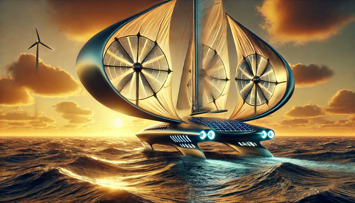 Wind powered transport ship #Sustainability #ecological #Concept #ship #Sailing