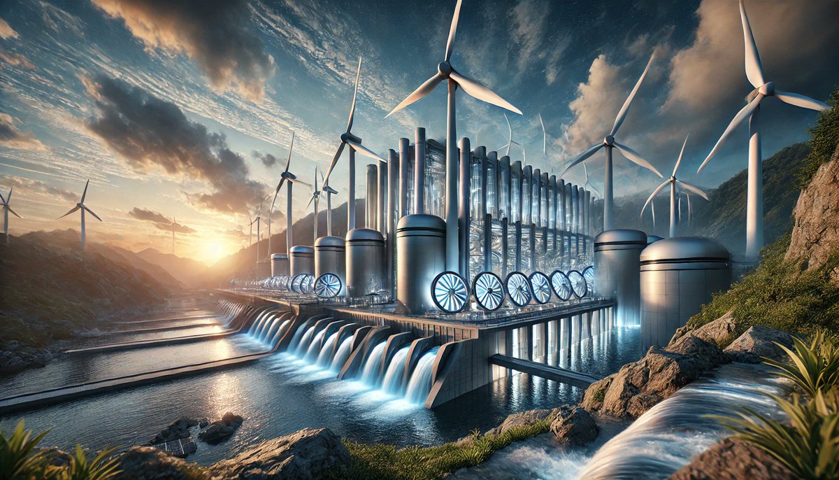 Wind-watter powered factory #ecological #Sustainability #energy #Concept #architecture
