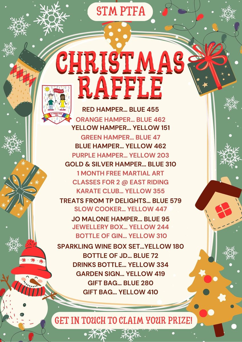 stmptfa's tweet photo. Winning raffle prize numbers are as below. Please get in touch if you’re a winner so we can get your prizes to you before the holidays! 🎄🎅

Thank you for your support! https://t.co/XXebyPUbyo