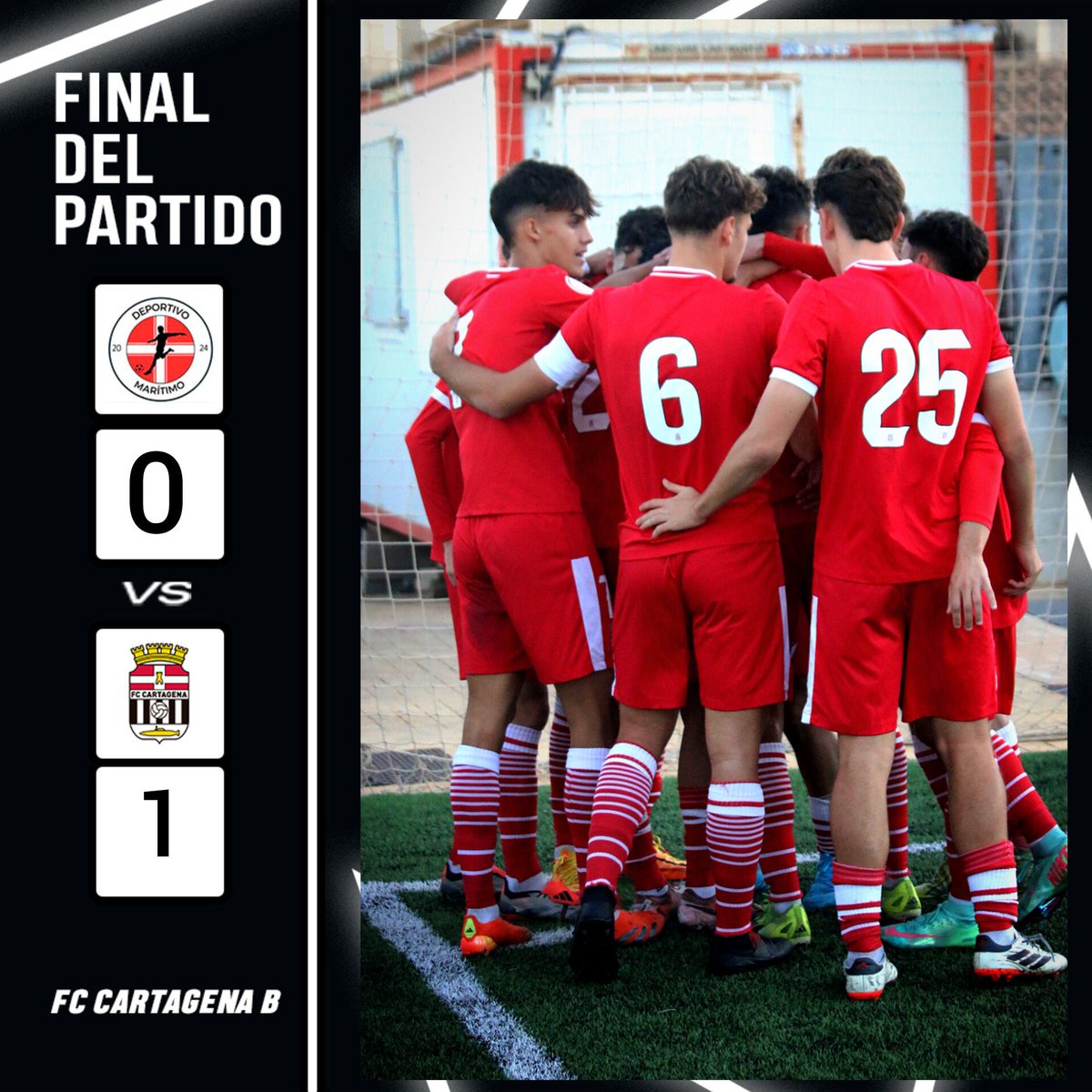 J15 | 0️⃣-1️⃣

¡GRAN VICTORIA FRENTE A <a href="/depmaritimo/">Deportivo Marítimo</a>! Resistió el equipo albinegro con uno menos los últimos minutos y sigue su buena racha de resultados.🤍🖤

#MaritimoCartagenaB
#TerceraFederacion 
#CanteraAlbinegra