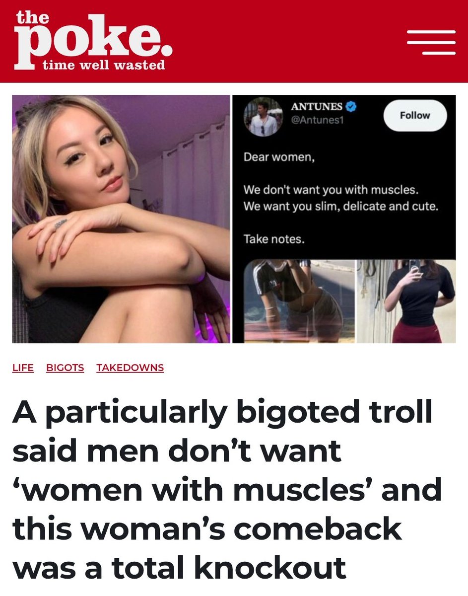 Antunes1's tweet image. I'm not apologizing.

Women with muscles are unattractive.