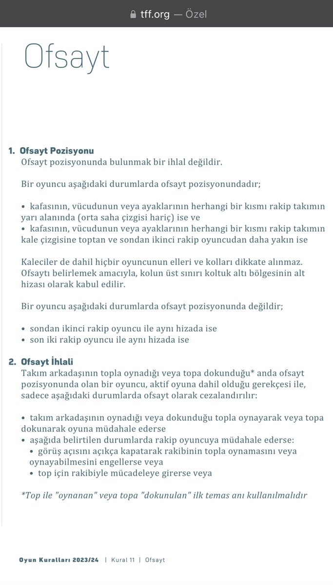 mertcelk's tweet photo. @seroreira Boş konuşmayı ne kadar seviyorsunuz. 
Al oku. 
Ofsayt ihlali olması için, topa dokunmak tek şart değil! https://t.co/iOW9E8g7Em