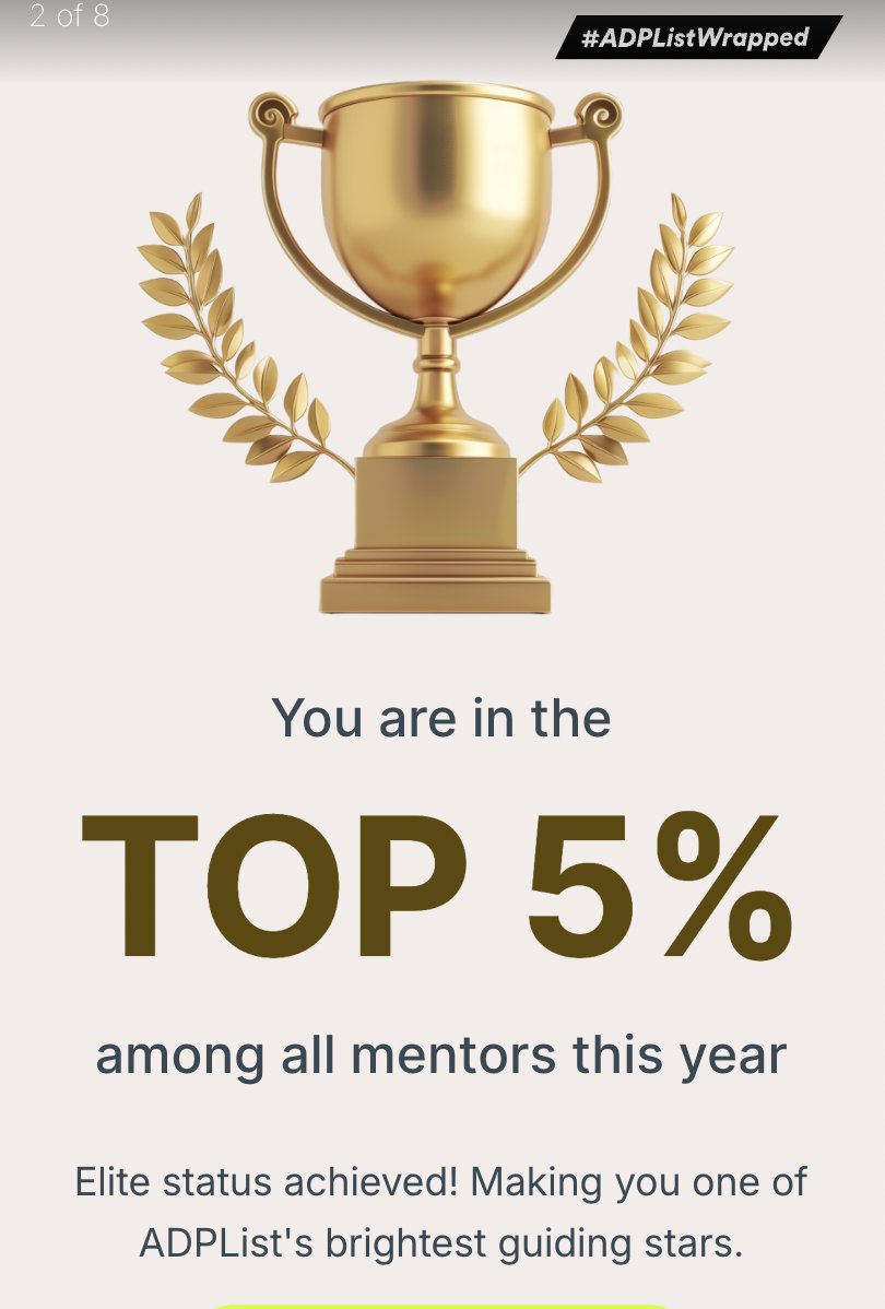 Timi471's tweet photo. Excited to share these incredible milestones as a mentor on @ADPList 

💡 Recognized as a Top 5% Mentor among all mentors globally
💡 Ranked as a Top 10 Mentor in Africa
💡 5 countries, including Nigeria, the UK, and the US impacted

To the future of mentorship 🚀 https://t.co/6UIgwJ3S6y