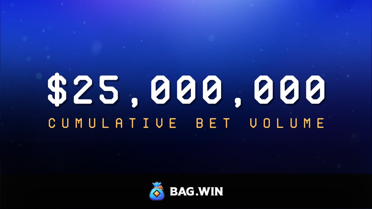 bagdotwin's tweet photo. We recently crossed over $25m cumulative bet volume

Just getting started 🫡 https://t.co/H7L2yEtuND