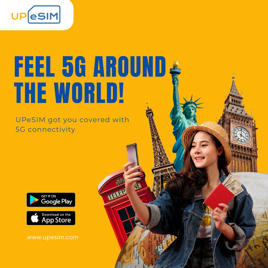 Enjoy the power of 5G connectivity with UPeSIM! 🚀🌐 

Stay ahead with 5G and make every moment shareable, wherever you roam!

Travel, Connect, Enjoy!

#Travel #Travelblogger #Traveltheworld #UPeSIM #5GConnectivity #TravelConnected #StayConnected