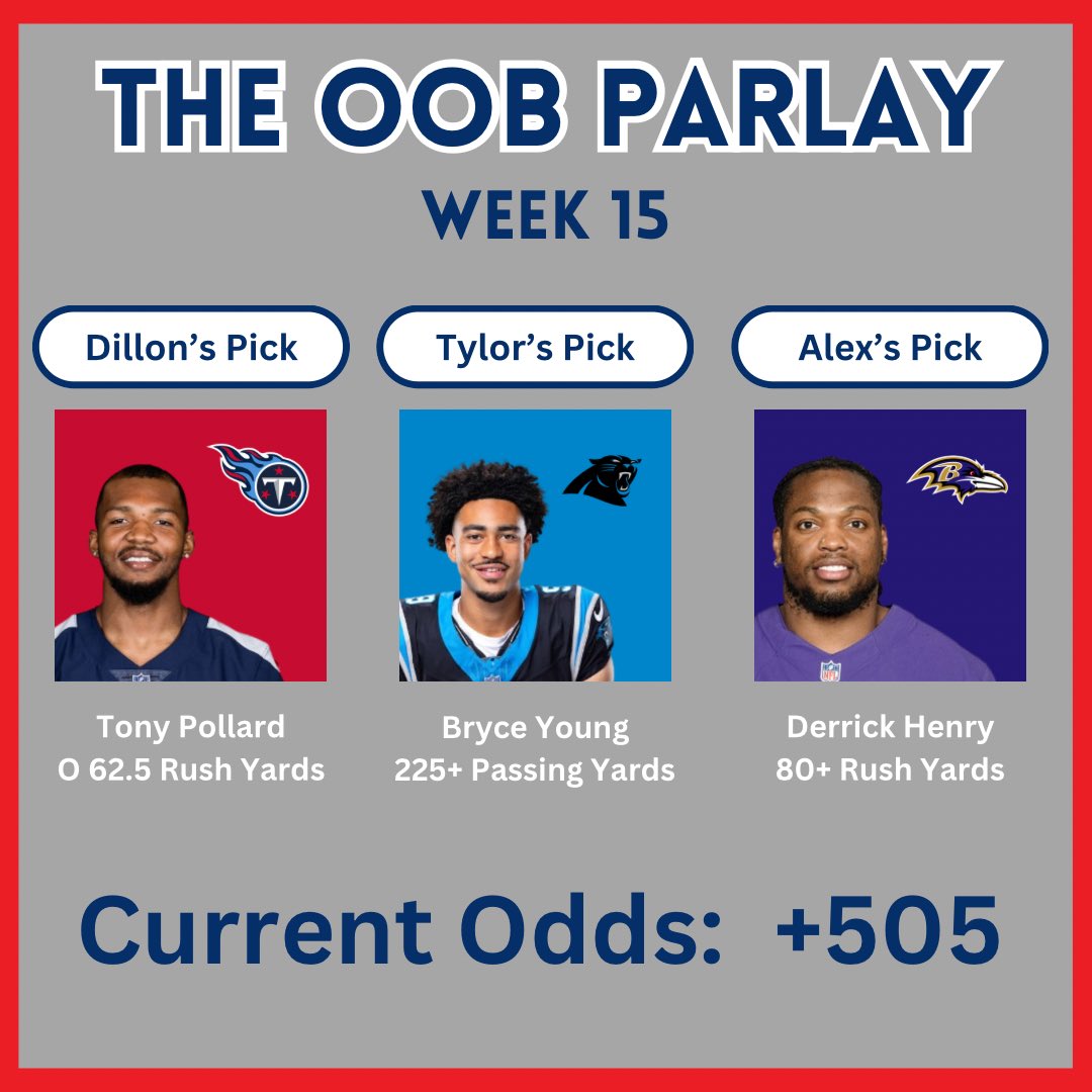 dillon_james's tweet photo. Here’s the Week 15 #OOBParley! 

#Titans #Panthers #Ravens #NFL https://t.co/K2XYzWrs90