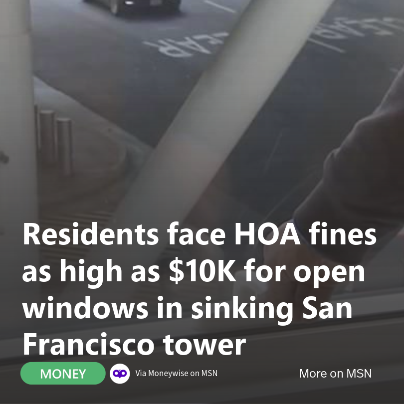 MSN_Money's tweet photo. Residents of San Francisco’s Millennium Tower are facing fines of up to $10,000 per violation while dealing with ongoing structural issues.
The building is infamous for leaning and sinking.
Read more: https://t.co/gm4BaOhOli
#SanFrancisco #MilleniumTower https://t.co/SBiCXWVXdp