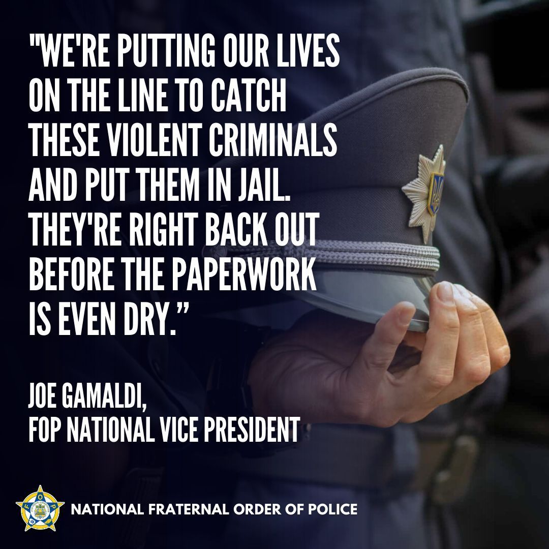 GLFOP's tweet photo. Every day, we put our lives on the line to keep communities safe, only to see violent criminals back on the streets before we’ve even finished the paperwork. It's time for change. 
#FOPFamily #VoiceOfLEO #FOP #NFOP https://t.co/IR7VzTOSRG