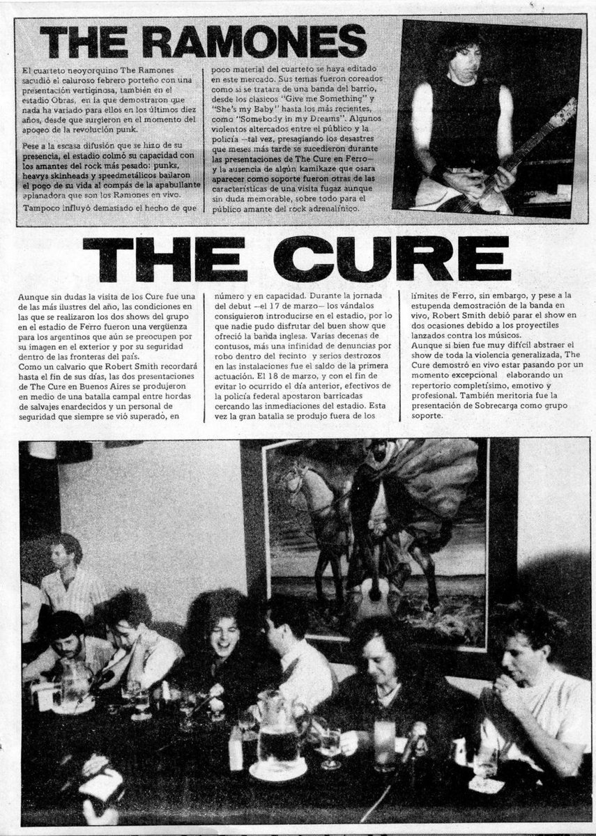 TheCureForever_'s tweet photo. The Cure's iconic visit to Buenos Aires in 1987, featured in Pelo magazine (Dec 1987). Despite challenges, their performances left a lasting impression. 🖤
#TheCure #80sMusic #BuenosAires #PostPunkIcons #MusicHistory https://t.co/kAOiv49b08
