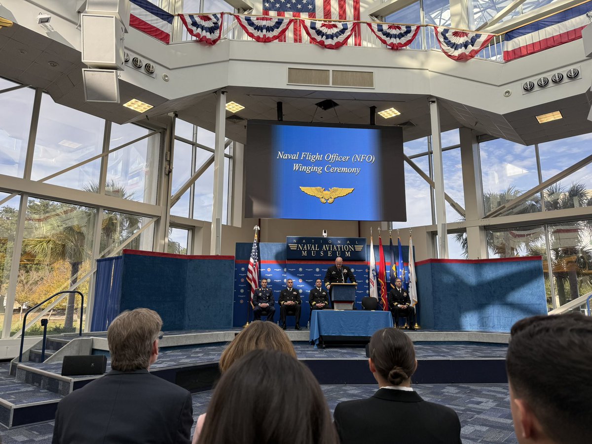 jlushenko's tweet photo. Congrats to our newest NFOs who earned their coveted #wingsofgold during a fantastic ceremony hosted by Training Air Wing SIX.  It was a true honor and inspiring experience to pin NFO Wings on one of the young warriors who is joining the greatest warfighting profession on earth. https://t.co/P63WJYdwLo