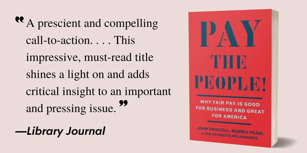 The New Press (@thenewpress) on Twitter photo “A prescient and compelling call-to-action.” - Read <a href="/LibraryJournal/">Library Journal</a>'s review of "must-read" PAY THE PEOPLE! by <a href="/johnp_driscoll/">John Driscoll</a>, <a href="/morris_pearl/">Morris Pearl</a>, & <a href="/PatrioticMills/">Patriotic Millionaires</a> ow.ly/uoAQ50U3EGS “A prescient and compelling call-to-action.” - Read <a href="/LibraryJournal/">Library Journal</a>'s review of "must-read" PAY THE PEOPLE! by <a href="/johnp_driscoll/">John Driscoll</a>, <a href="/morris_pearl/">Morris Pearl</a>, & <a href="/PatrioticMills/">Patriotic Millionaires</a> ow.ly/uoAQ50U3EGS
