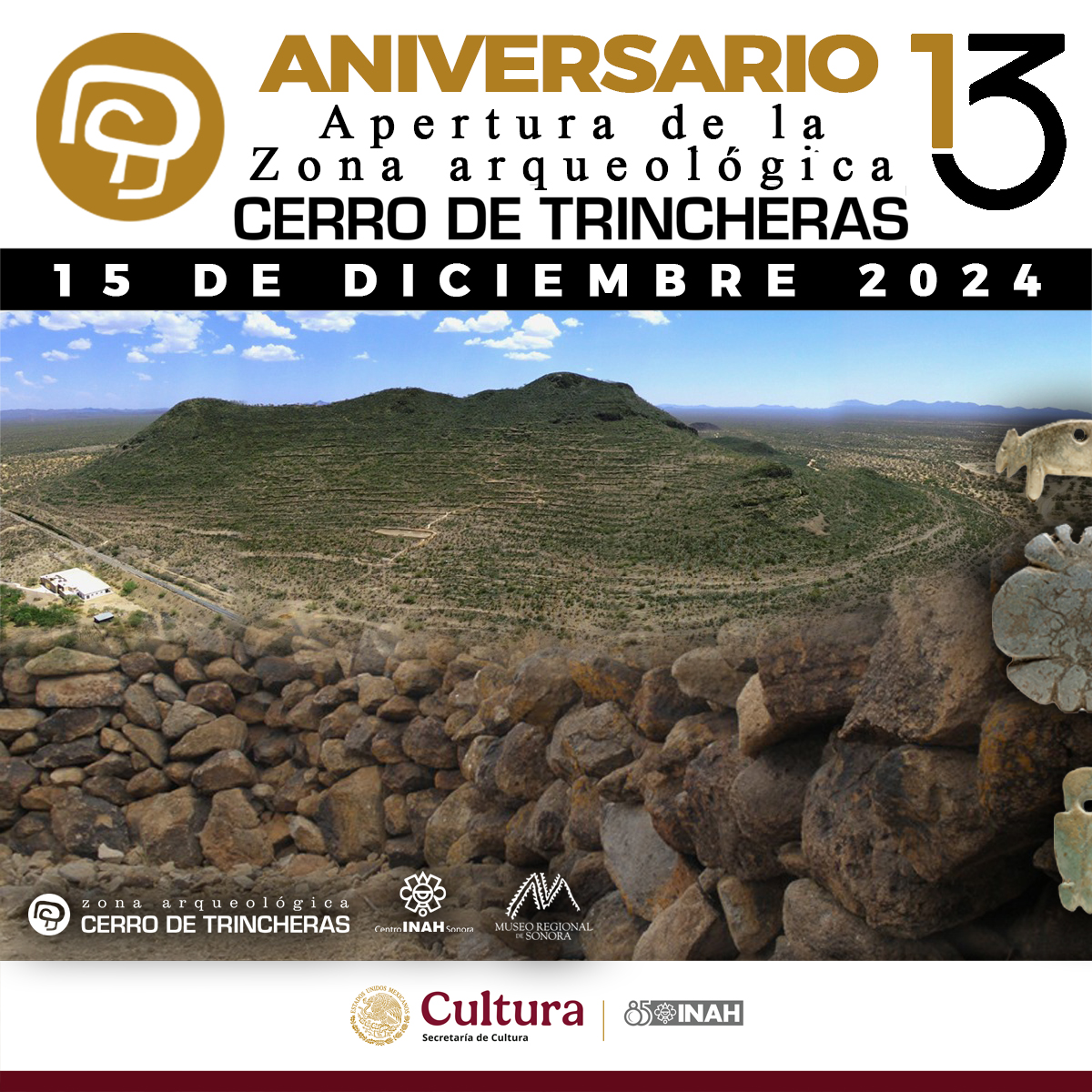 CISonora's tweet photo. #ENTERATE |  A 13 años de la Apertura de la
"Zona Arqueológica Cerro de Trincheras"
15 de Diciembre 2024
Muchas gracias  a los que nos visitan y a quienes nos ayudan al cuidado y conservación del patrimonio cultural de la nación.
#PatrimonioCultural #ZACT #13Aniversario #CISonora https://t.co/MPZ1oR7gtr