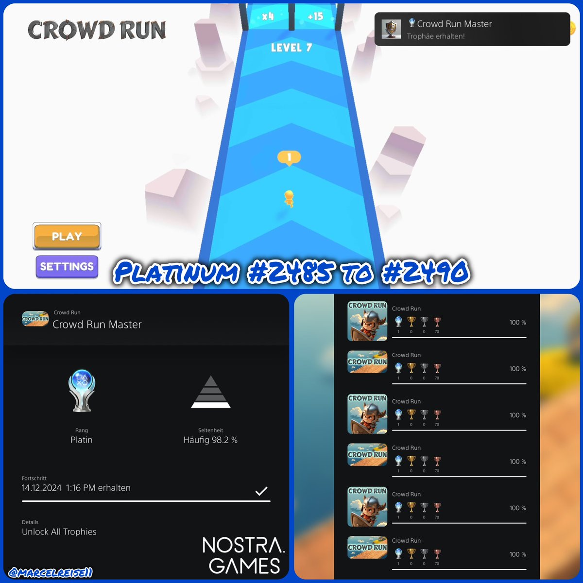 marcelreise11's tweet photo. Since 06.12. #CrowdRun by @nostra_games_ is available. Thanks to @SilentGhost86 for the PS5 AS Key & to @ScorpioOfShadow for the PS4 NA Key ☺️
https://t.co/ef2C72dz0Z
@PSN_Robert2567 @Platingamer73 @TrophyN3rd @SadoMarcoX @DerPlatinjunge @Saphira3686 @IBadDriverI @Luc0rval https://t.co/pJbbSkY1R8