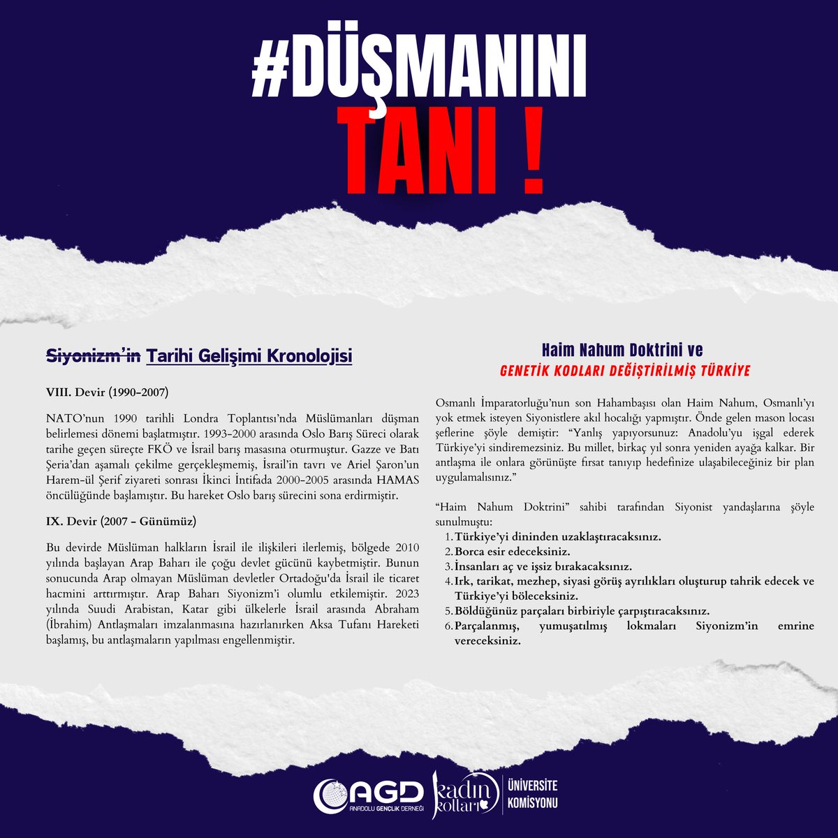 #DüşmanınıTanı ❗️
“Bir gün gelecek İsrail’e öyle bir tokat atacağız ki, bütün hayatı gözlerinin önünden Gazze Şeridi gibi geçecek.” 
-Prof. Dr. Necmettin Erbakan