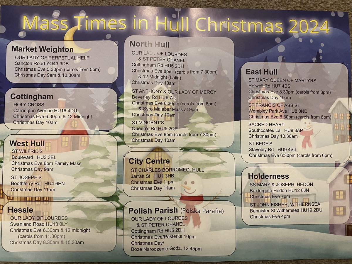 Christmas Mass Times 2024!