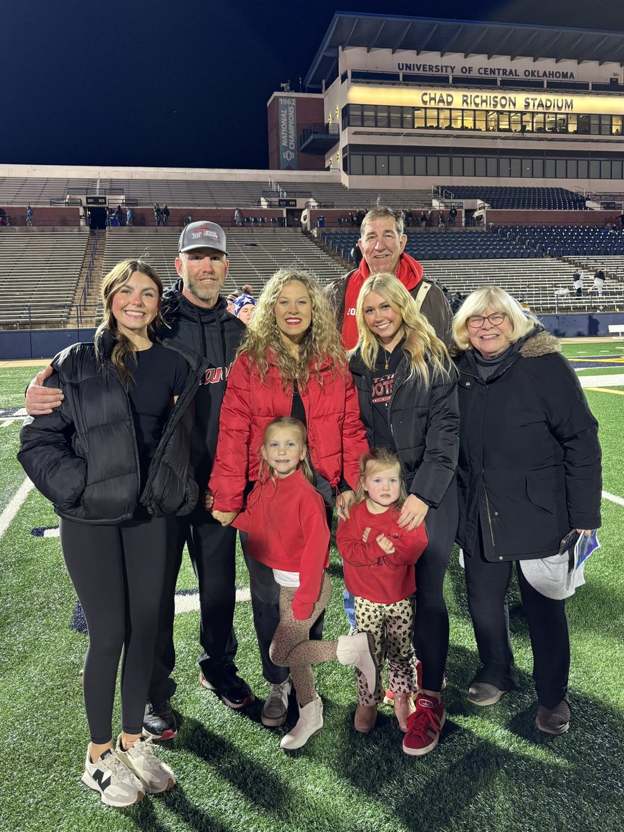 Was blessed to win a second state championship last night. So thankful to have my wonderful wife and daughters and my parents there with me. Thank you for all you do to allow me to chase my dreams. Love y’all so much!! @CAHS_FOOTBALL18