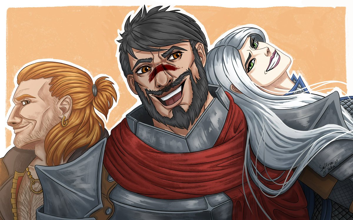 SaffronYollsa's tweet photo. Varric, Hawke and Amell Ray.
#dragonage
#dragonage2
#varric
#hawke
#amell
#thewarden
#heroofferelden https://t.co/d2eucXJkMP