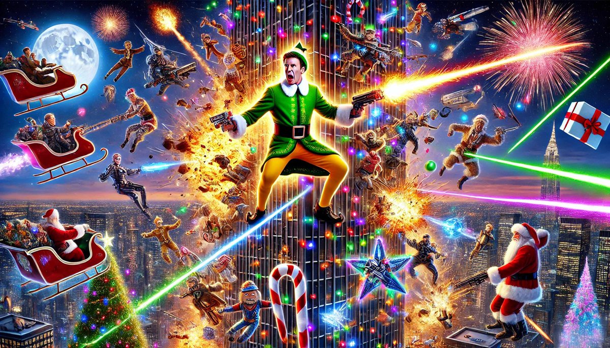 empacdesign's tweet photo. 🎄 Is Die Hard a Christmas movie? 🎄 We wanted to pose this question to our friendly AI, and they sure seem to think so. Here’s a couple renditions in case it isn’t “Christmas enough” for folks 🎅 #christmas #chatgpt #aigenerated #diehard https://t.co/wQ0QMpn0xy