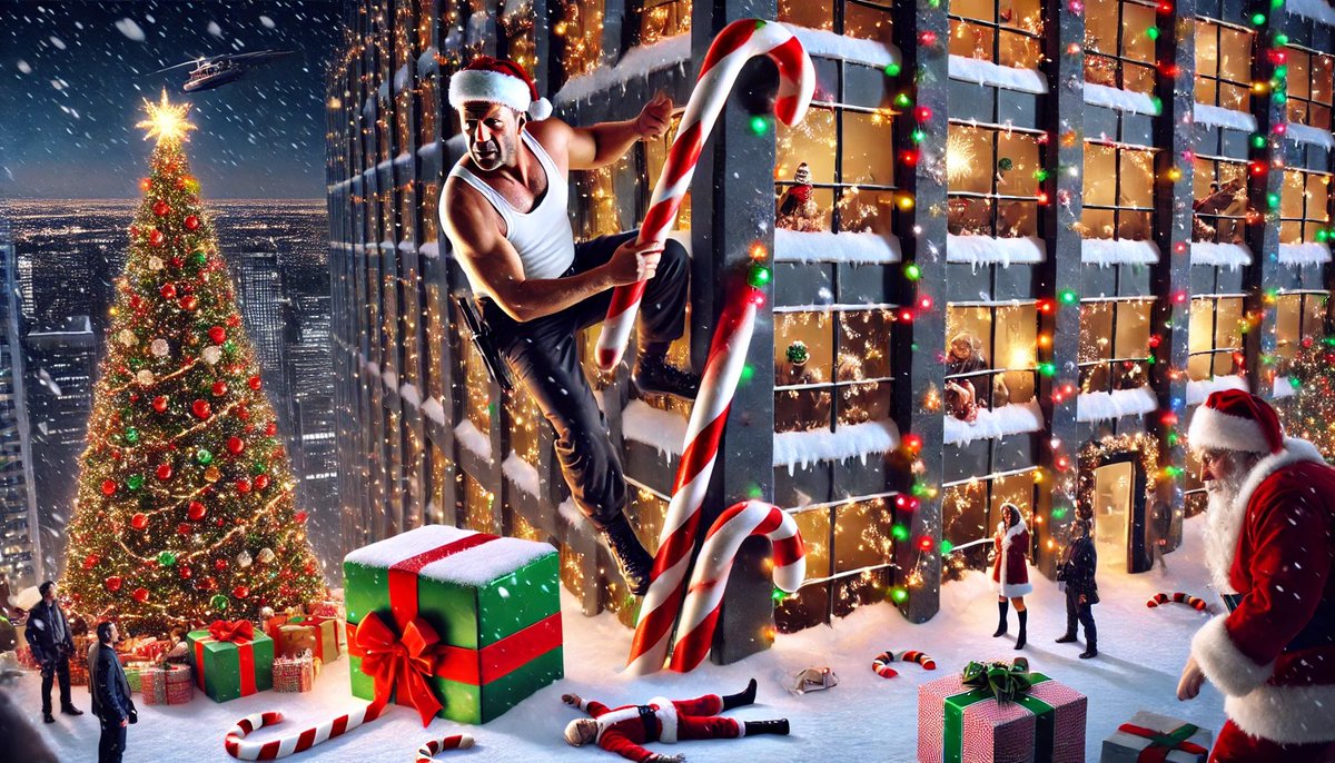 empacdesign's tweet photo. 🎄 Is Die Hard a Christmas movie? 🎄 We wanted to pose this question to our friendly AI, and they sure seem to think so. Here’s a couple renditions in case it isn’t “Christmas enough” for folks 🎅 #christmas #chatgpt #aigenerated #diehard https://t.co/wQ0QMpn0xy