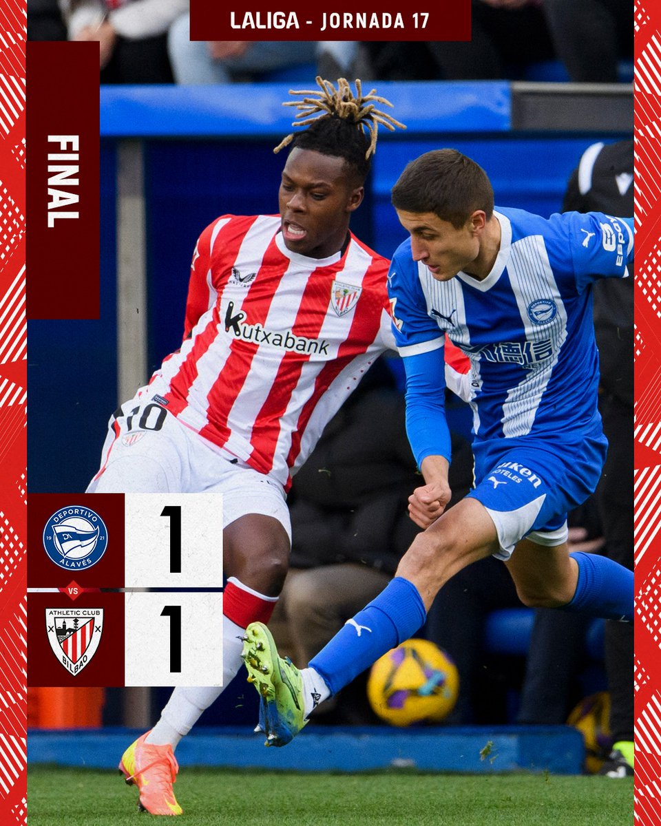 FINAL: Athletic draws

Vivian scores in the 92nd to make it 1-2 but a previous foul is called. A possible handball in the same play could've been called but it seems we're not important enough.

Dull 2nd half from Athletic who should've scored another goal before Unai screwed up.