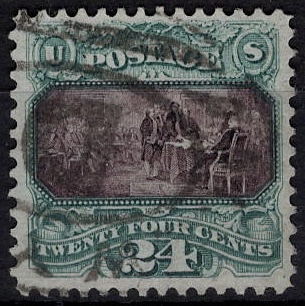 pinnaclestamps's tweet photo. Another 1875 reissue of 1869, #130 24¢ graded 90 w/ black double-oval cancel. Only 2,091 were sold w/ this being of < 75 believed to exist used contemporaneously. #hobby #collecting #philately #rarestamps #stampcollecting #classicstamps #postalhistory #history #art #beautifull https://t.co/httvpsk4Uh