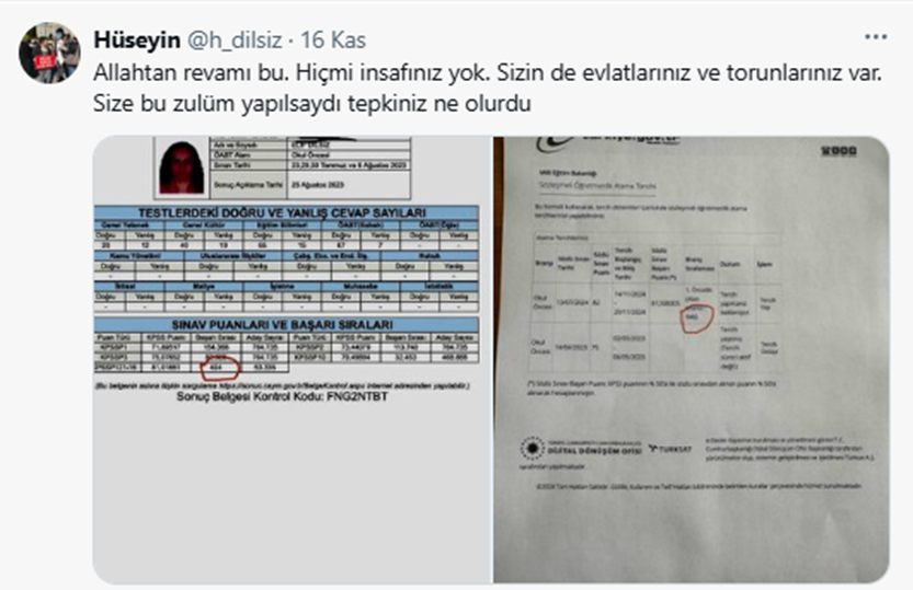 SaatHaberX's tweet photo. [ÖZEL HABER-Saat Haber]

Yusuf Tekin'in sürekli istifasını isteyen eşinin mülakat mağduru olduğunu iddia eden sosyal medya hesabını kullanan kişi kırmızı listede aranan terör örgütü PKK/PYD'nin elebaşı çıktı.

- Sosyal medya @ H_dilsiz sosyal medya hesabını kullanan kişi Hüseyin Dilsiz ve eşi Elif Dilsiz.

- Hüseyin Dilsiz, eşinin mağdur olduğunu iddia ederek aylardır Milli Eğitim Bakanı Yusuf Tekin ve Milli Eğitim Bakanlığı'na saldırıyor.

- Hüseyin Dilsiz'in kardeşi İlyas Dilsiz.