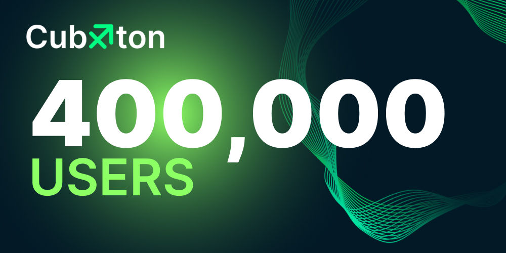 Cubxton's tweet photo. 🚀 Incredible news! Our community has reached 400K active users! 🙌 Thanks to your trust, CUBXTON keeps growing, and we're excited for the journey ahead. ⚡️ Stay tuned for new features and improvements—big things are coming! 🔥 Thank you for being with us! 💰 #CUBXTON #Community https://t.co/VoRSiiog52