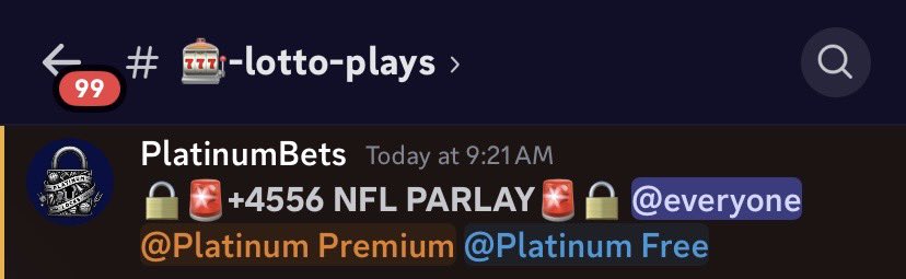 PlatlineSports's tweet photo. ALREADY POSTED IN FREE DISCORD๐ช
WHO WANTS IT๐ค
๐ https://t.co/CgHCnPkVd6
#GamblingTwitter #NFL #NFLLotto https://t.co/AMoR7PUs6f