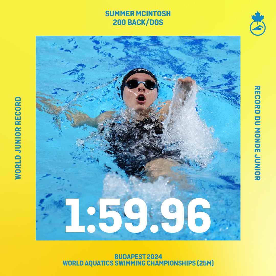 What can’t she do? Summer McIntosh takes silver in 200 back and not only medals in the event but breaks the world junior and Canadian record!