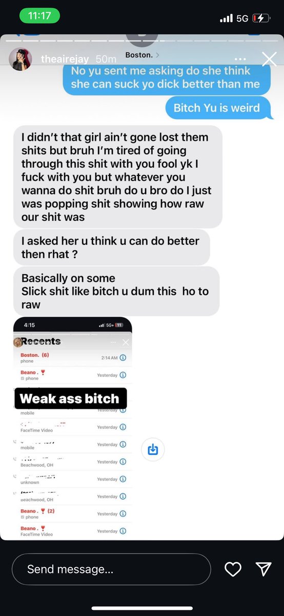 GangstaSweetTv's tweet image. #Boston Richey Allegedly sending #Airejay videos around to random people 👀👀 she claim she been left him alone he only pay her to not respond to #Tati