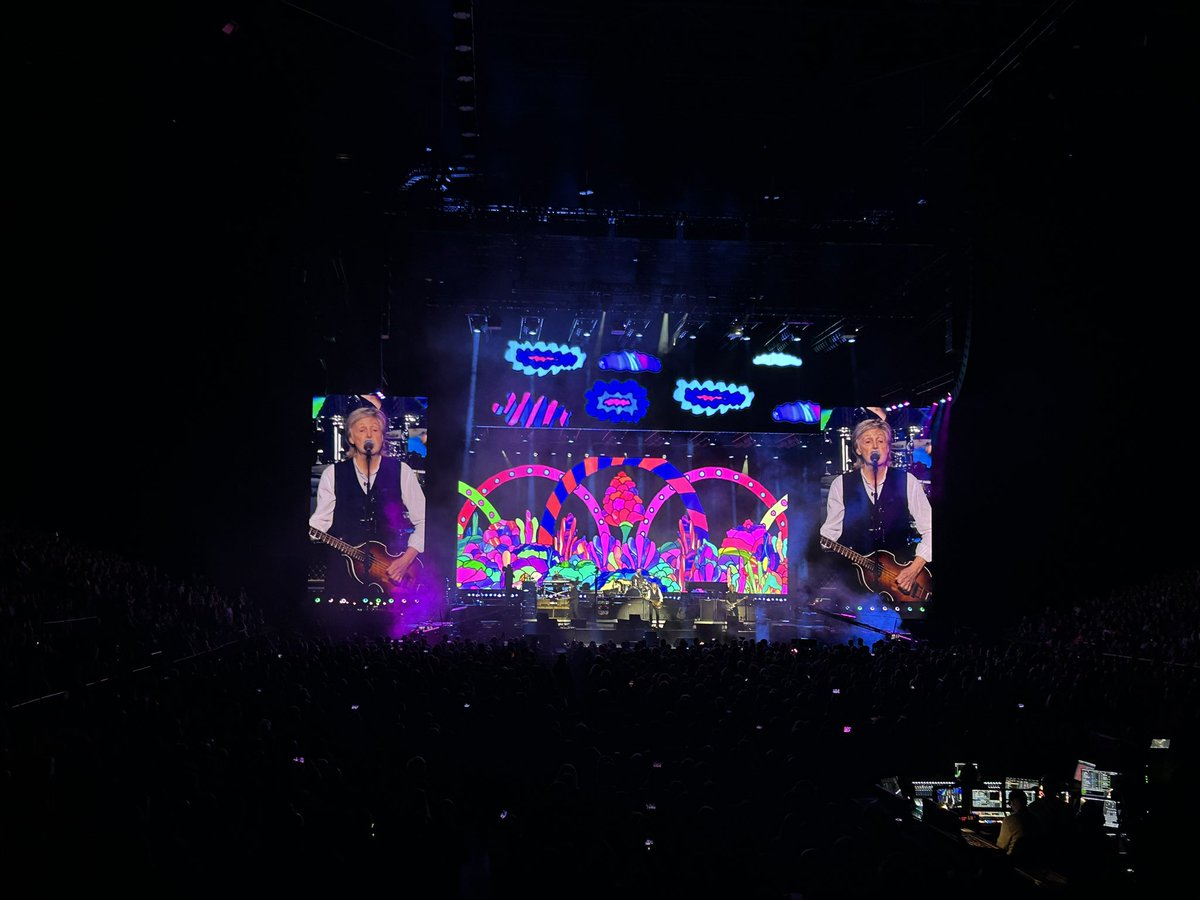 AHWaterman's tweet photo. So lucky to get to see the #gotback2024 concert. It was as brilliant as you’d expect. @PaulMcCartney is a genius, his band are awesome, and the staging is fantastic. https://t.co/fezmRvVuZS