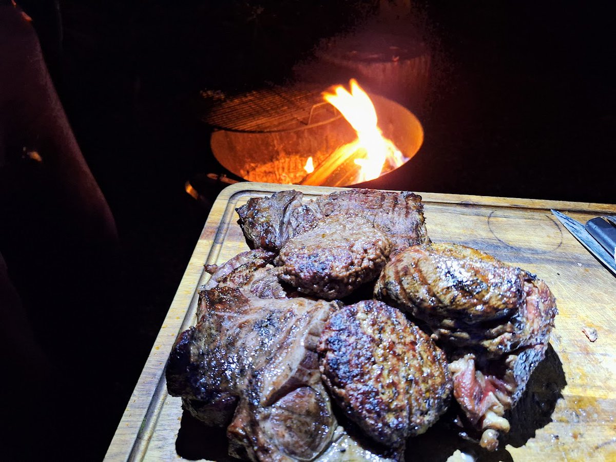 diabeteswarrior's tweet photo. Meat pic and video from #FireNight with @junkjunkee.
We grilled lamb roasts, chuck steaks, and ground beef.
👌🥩😎🙏🔥 #Winning
Note: No plants were harmed.😅 https://t.co/MszZSmW1z0